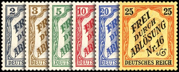 DR Dienst 1905 Mi.-Nr. 9-14 - ungestempelt