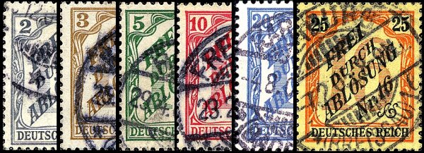 DR Dienst 1905 Mi.-Nr. 9-14 - gestempelt