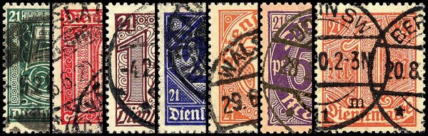 DR Dienst 1920 Mi.-Nr. 16-22 - gestempelt