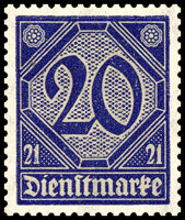 DR Dienst 1920 Mi.-Nr. 19 a - postfrisch