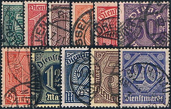 DR Dienst 1920 Mi.-Nr. 23-33 - gestempelt