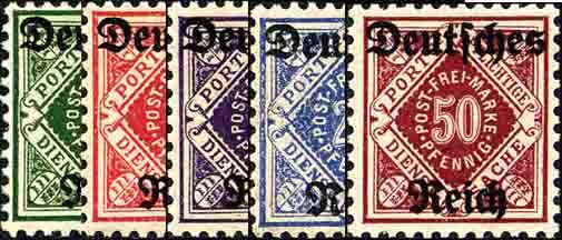 DR Dienst 1920 Mi.-Nr. 52-56 - ungestempelt
