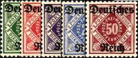 DR Dienst 1920 Mi.-Nr. 52-56 - ungestempelt