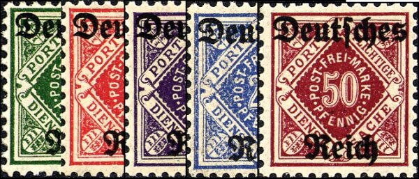 DR Dienst 1920 Mi.-Nr. 57-64 - ungestempelt