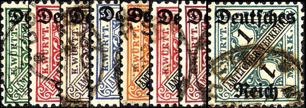 DR Dienst 1920 Mi.-Nr. 57-64 - gestempelt