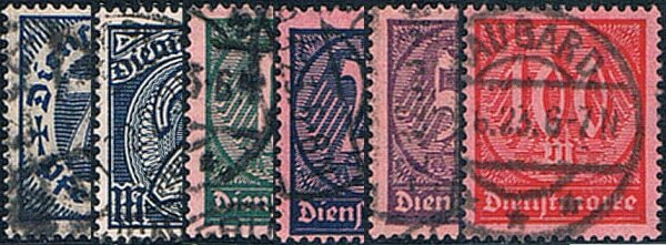 DR Dienst 1921 Mi.-Nr. 66-74 - gestempelt