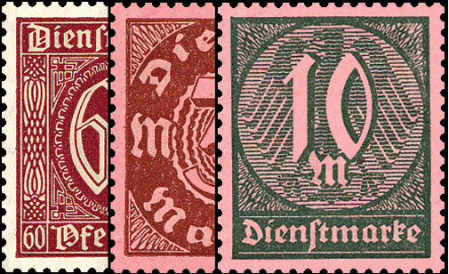 DR Dienst 1920 Mi.-Nr. 66-68 - ungestempelt
