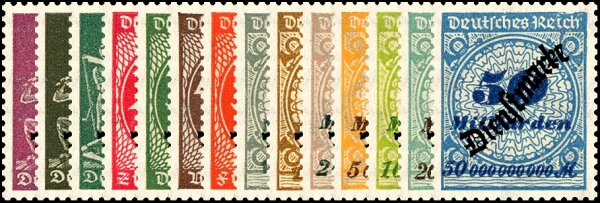 DR Dienst 1923 Mi.-Nr. 75-88 - ungestempelt