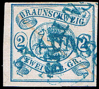 Braunschweig 1852 Mi.-Nr. 2 - gestempelt