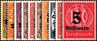 DR Dienst 1923 Mi.-Nr. 89-98 - ungestempelt
