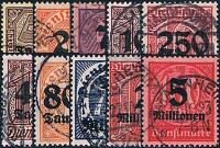DR Dienst 1923 Mi.-Nr. 89-98 - gestempelt