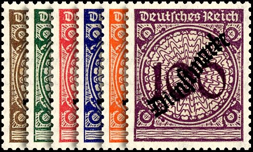 DR Dienst 1923 Mi.-Nr. 99-104 - ungestempelt