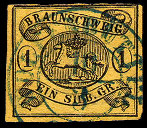 Braunschweig 1853 Mi.-Nr. 6 a - gestempelt