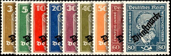 DR Dienst 1924 Mi.-Nr. 105-113 - ungestempelt