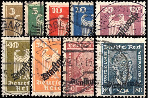 DR Dienst 1924 Mi.-Nr. 105-113 - gestempelt