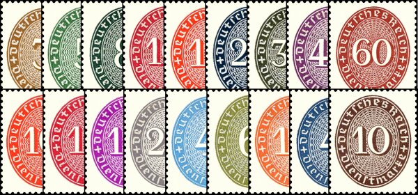 DR Dienst 1927-1930 Mi.-Nr. 114-131 - ungestempelt