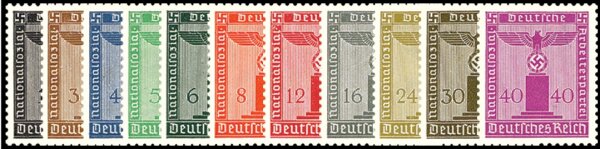 DR Dienst 1938 Mi.-Nr. 144-154 - ungestempelt