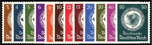 DR Dienst 1942 Mi.-Nr. 166-177 - ungestempelt