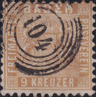 Baden 1862 Mi.-Nr. 15 ba - gestempelt