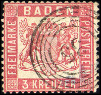 Baden 1862 Mi.-Nr. 16 - gestempelt